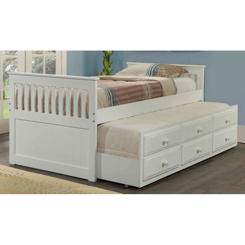 Harriet Bee Hillam Solid Wood Mate s Captain s Bed with Trundle by Harriet Bee Reviews Wayfair
